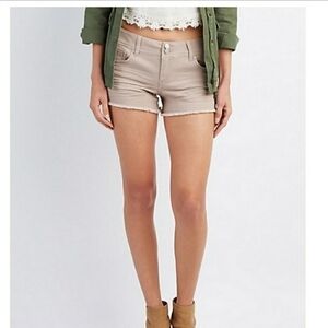 Refuge Button Fly Shorts Frayed 'Cut-Off' Booty Sexy Summer Women's 2 Tan EUC